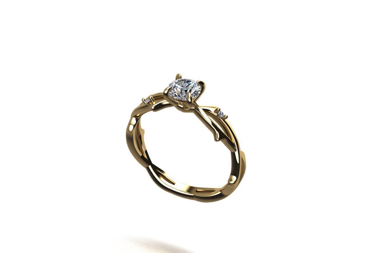 ring sprig branch 3D print model_1