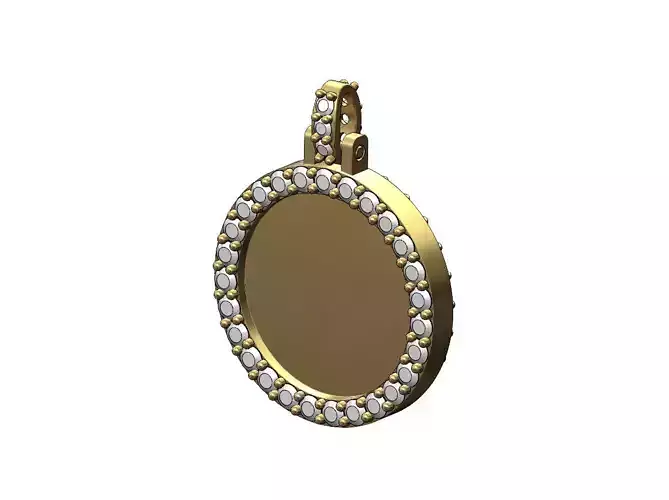 Double side diamond memory picture pendant 