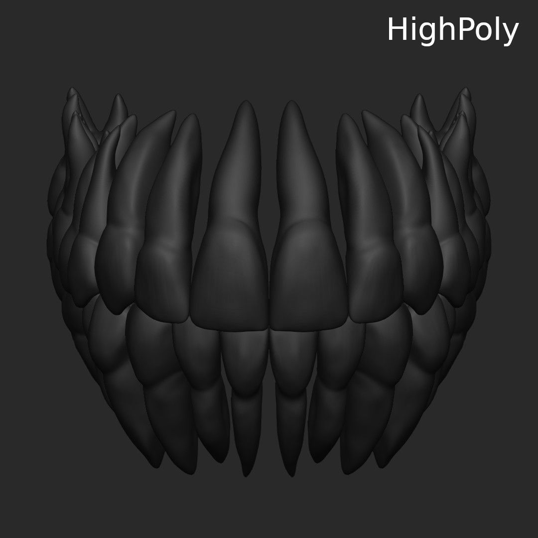 Teeth Low-poly 3D model_7