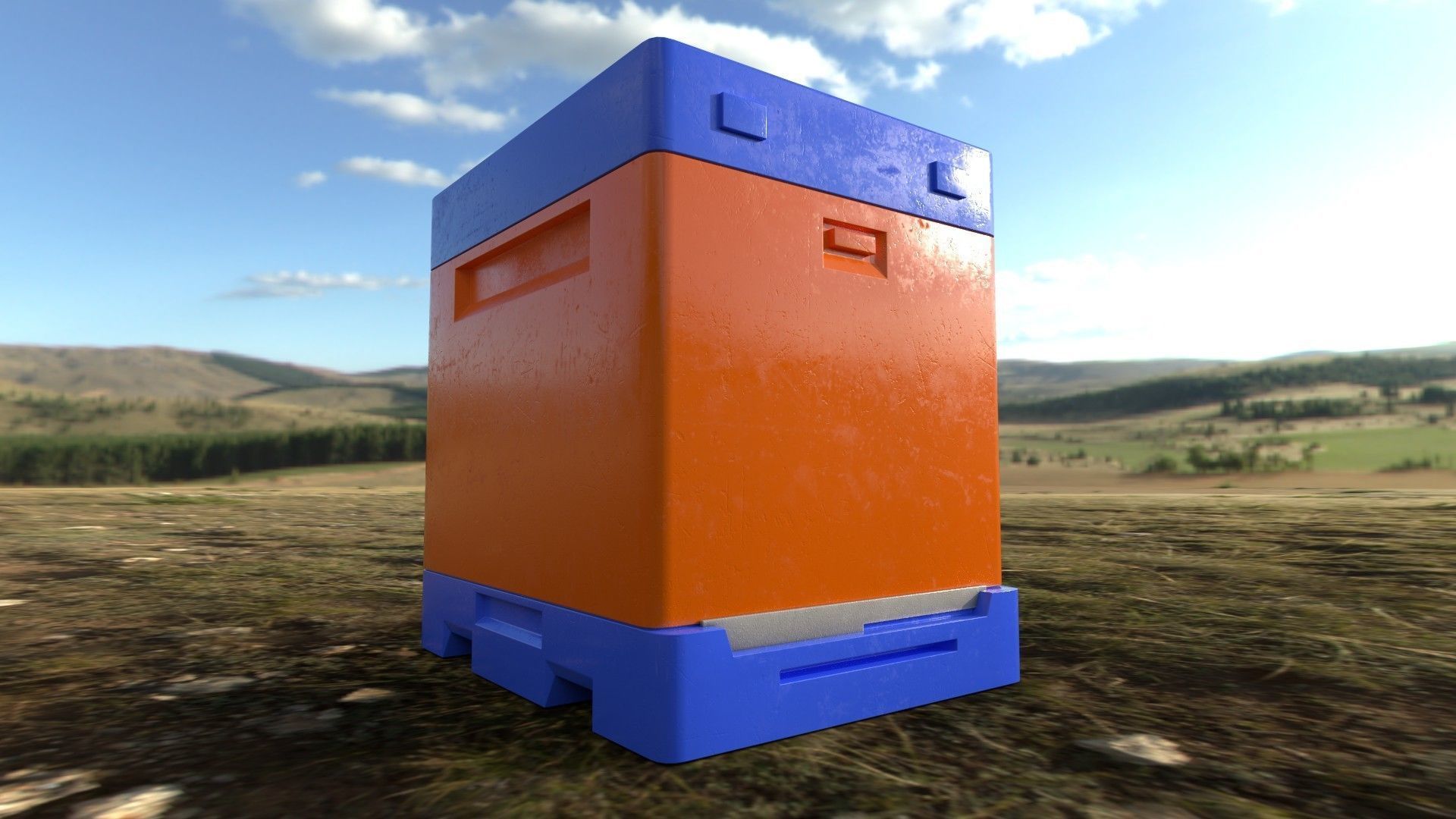 Beehive made of polyurethane Low-poly 3D model