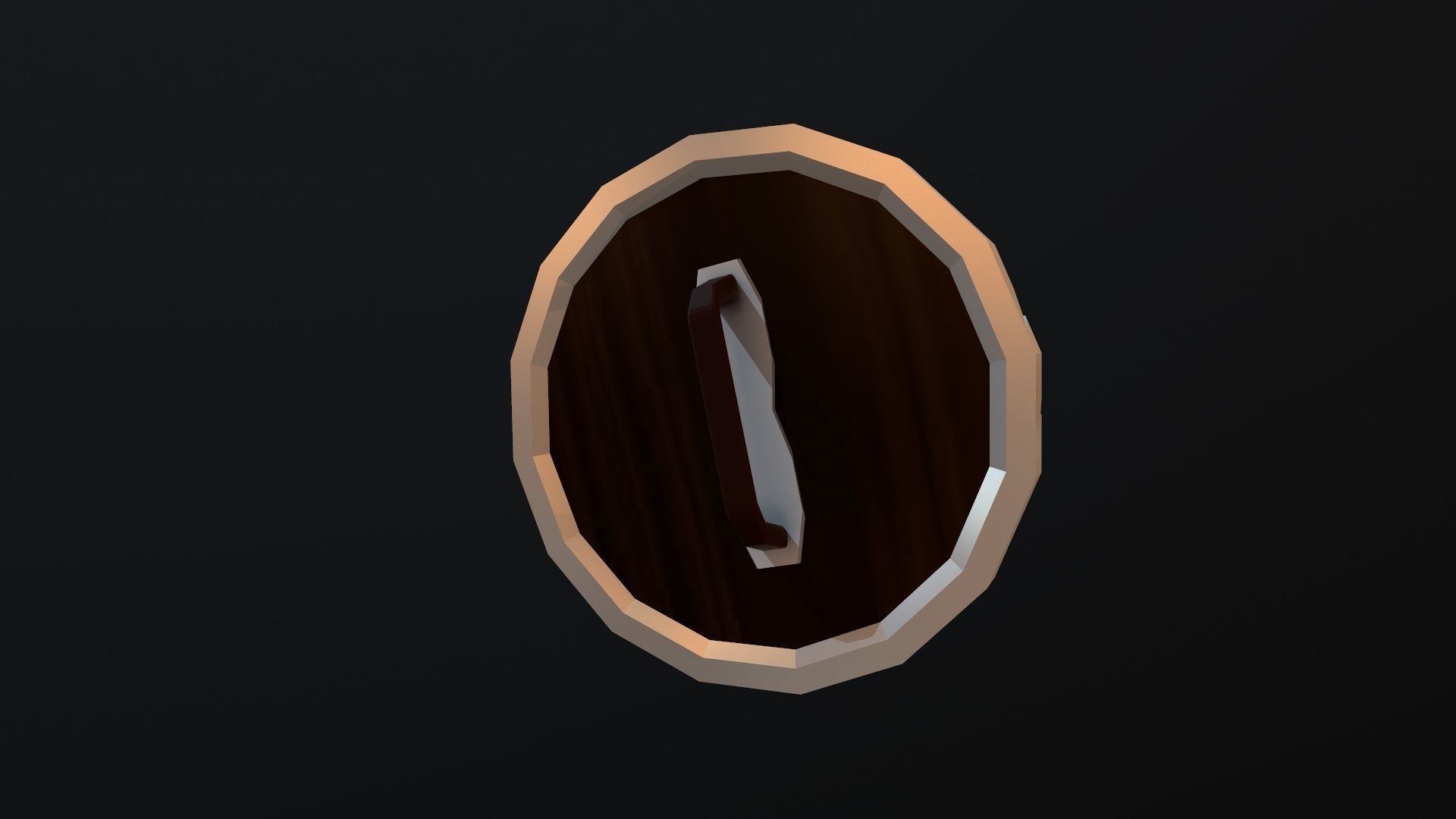 Shield gold ring Low-poly 3D model_13