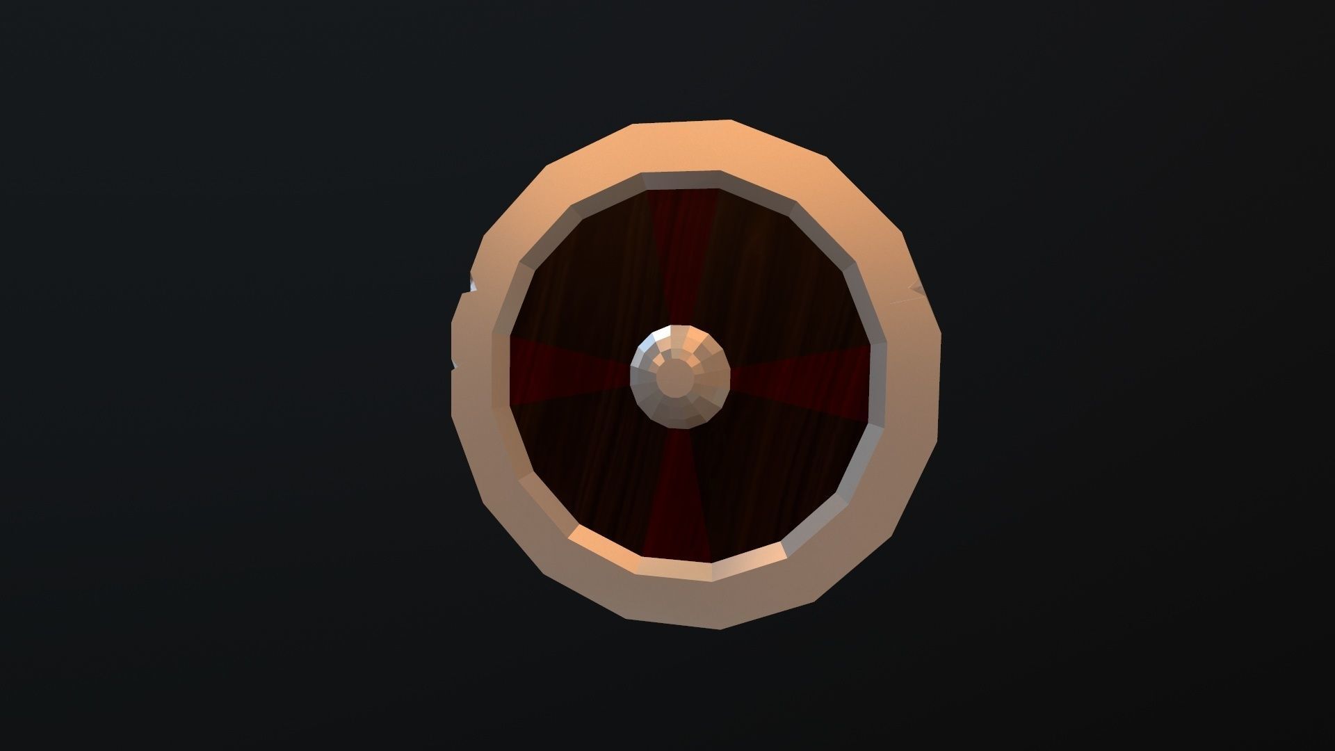 Shield gold ring Low-poly 3D model_23