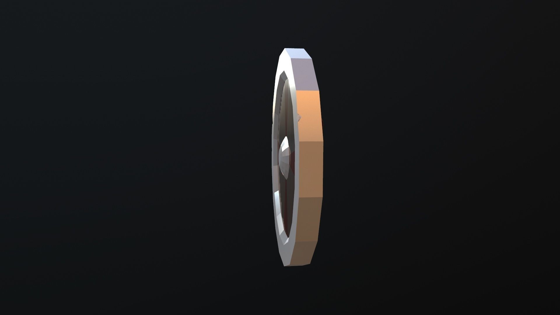 Shield gold ring Low-poly 3D model_20