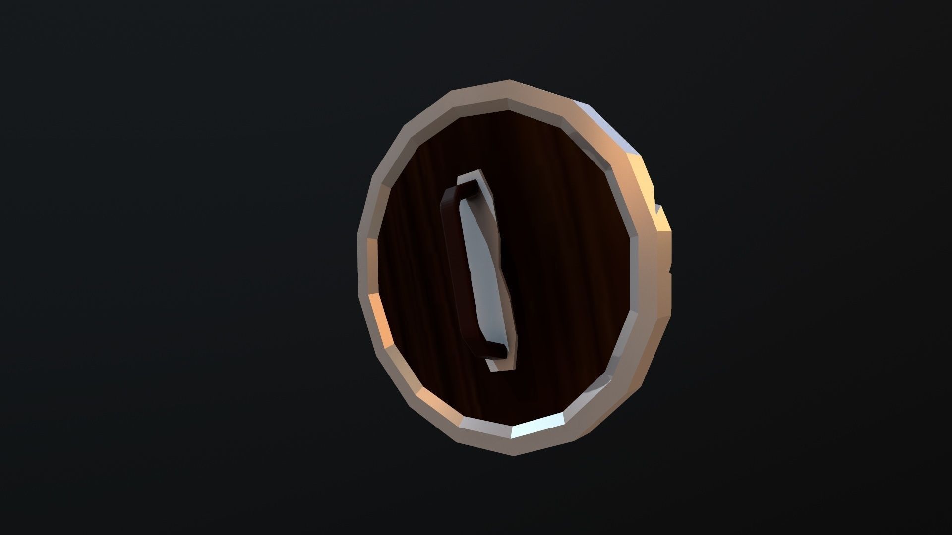 Shield gold ring Low-poly 3D model_12