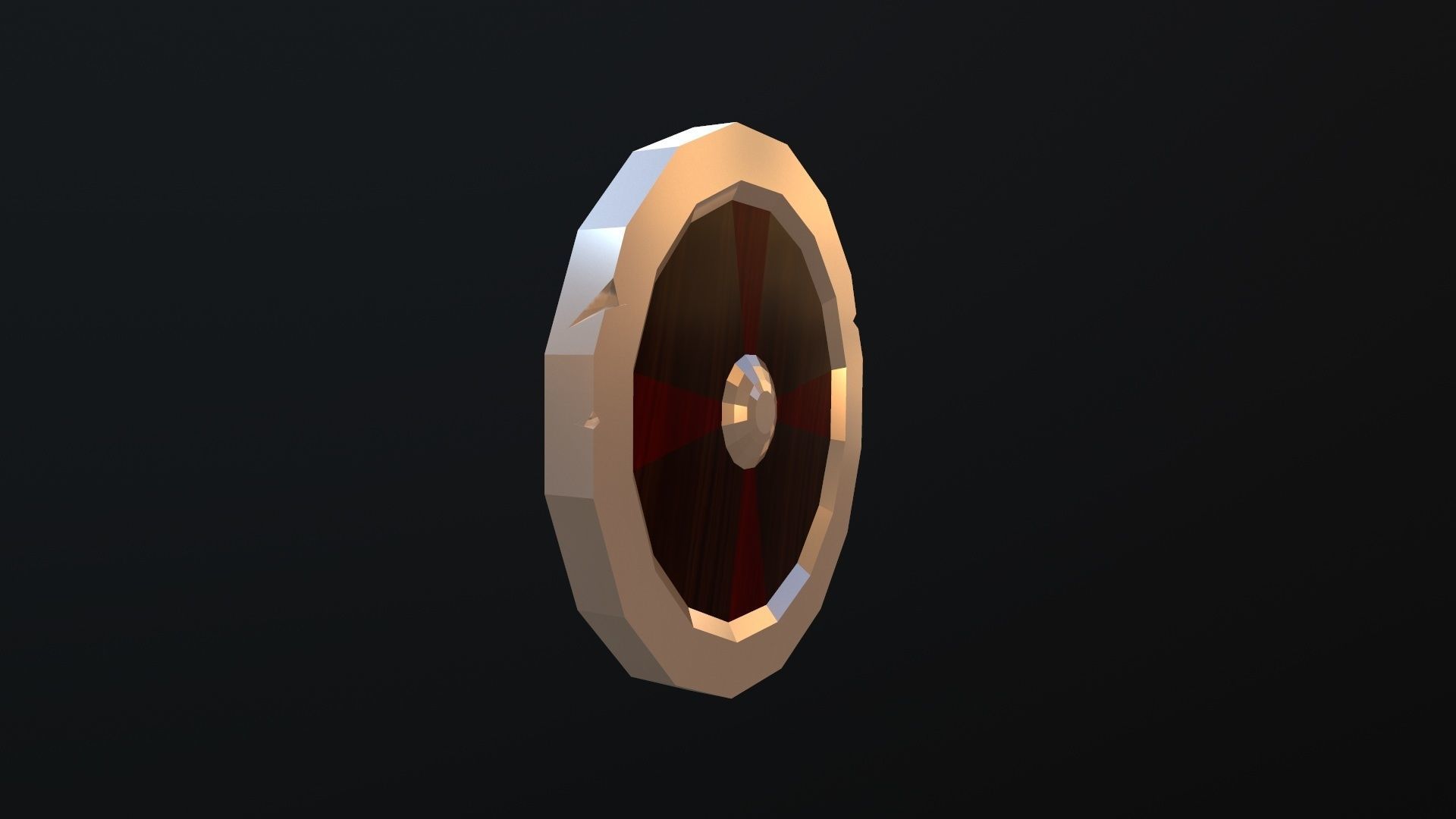 Shield gold ring Low-poly 3D model_6