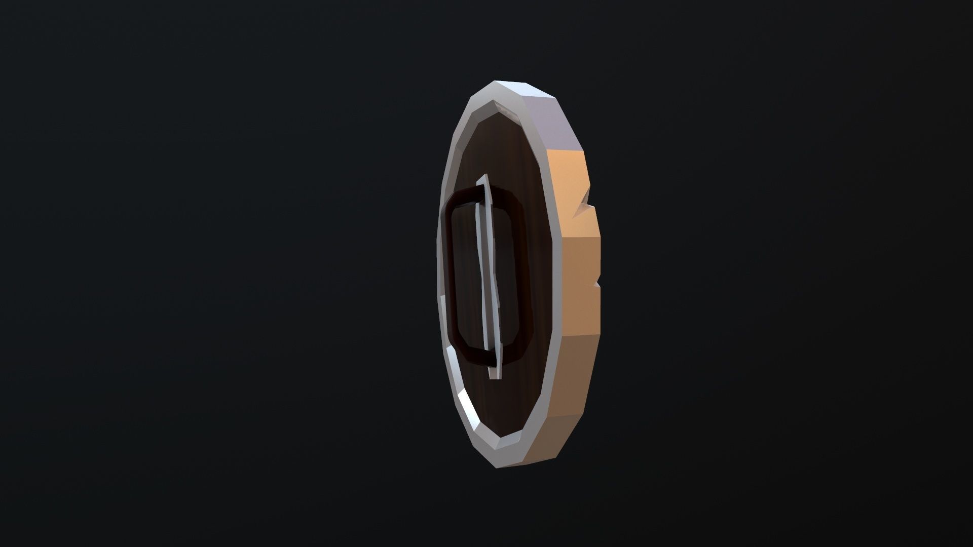Shield gold ring Low-poly 3D model_9