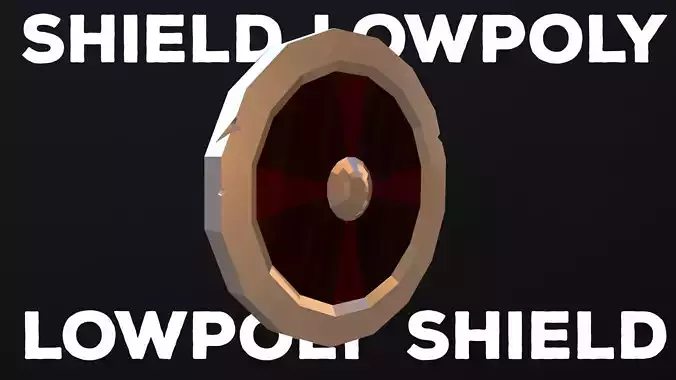 Shield gold ring Low-poly 3D model