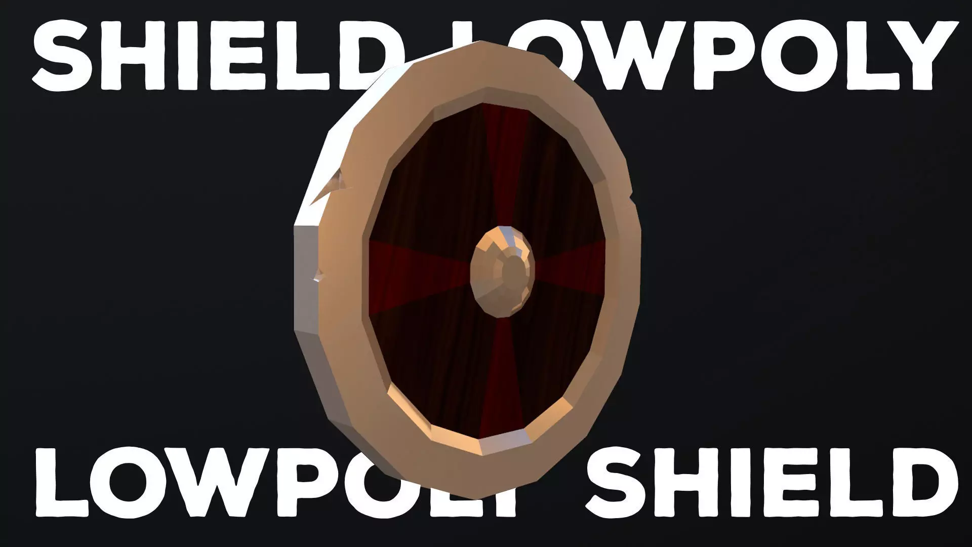 Shield gold ring Low-poly 3D model_0
