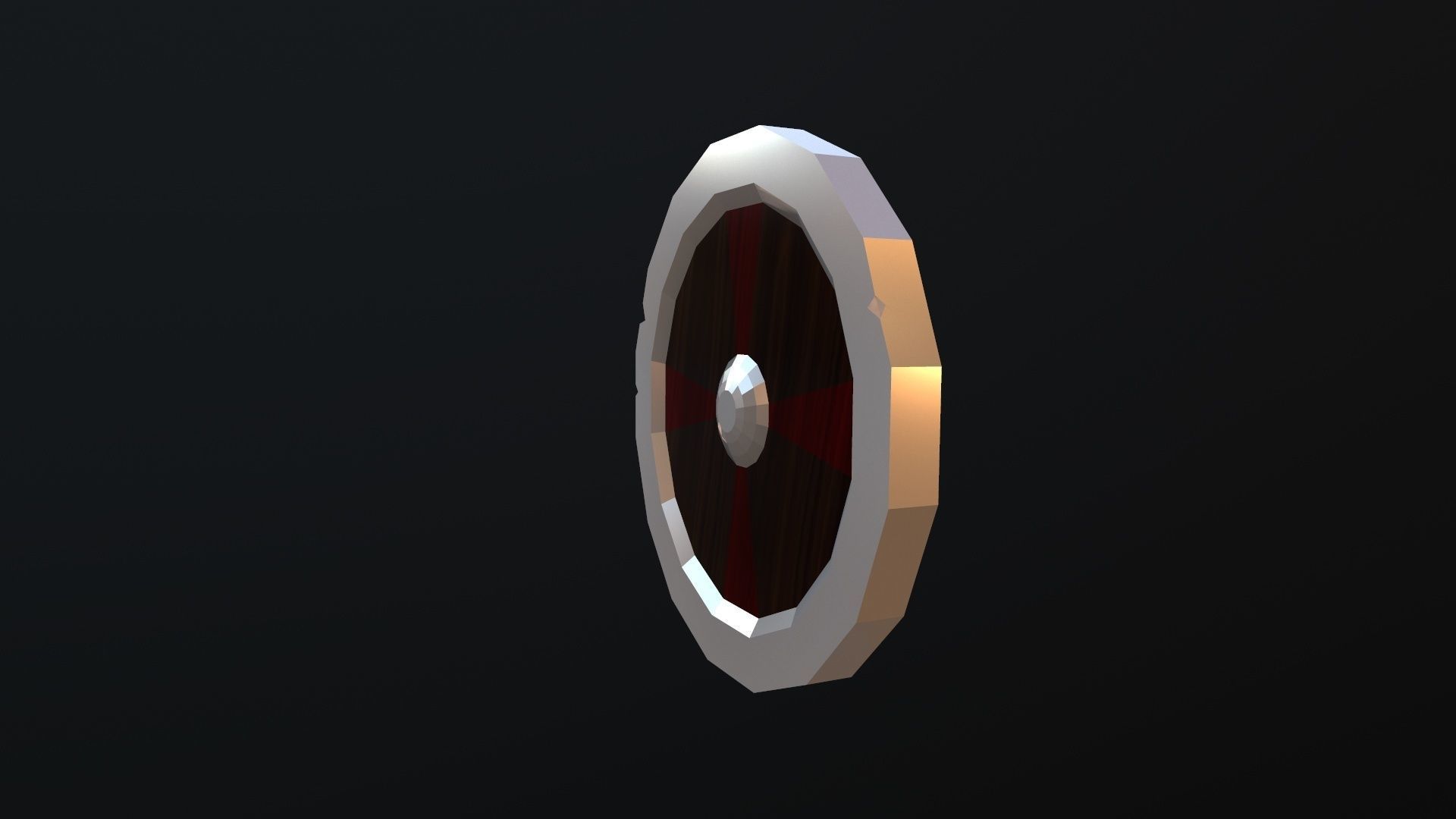 Shield gold ring Low-poly 3D model_22
