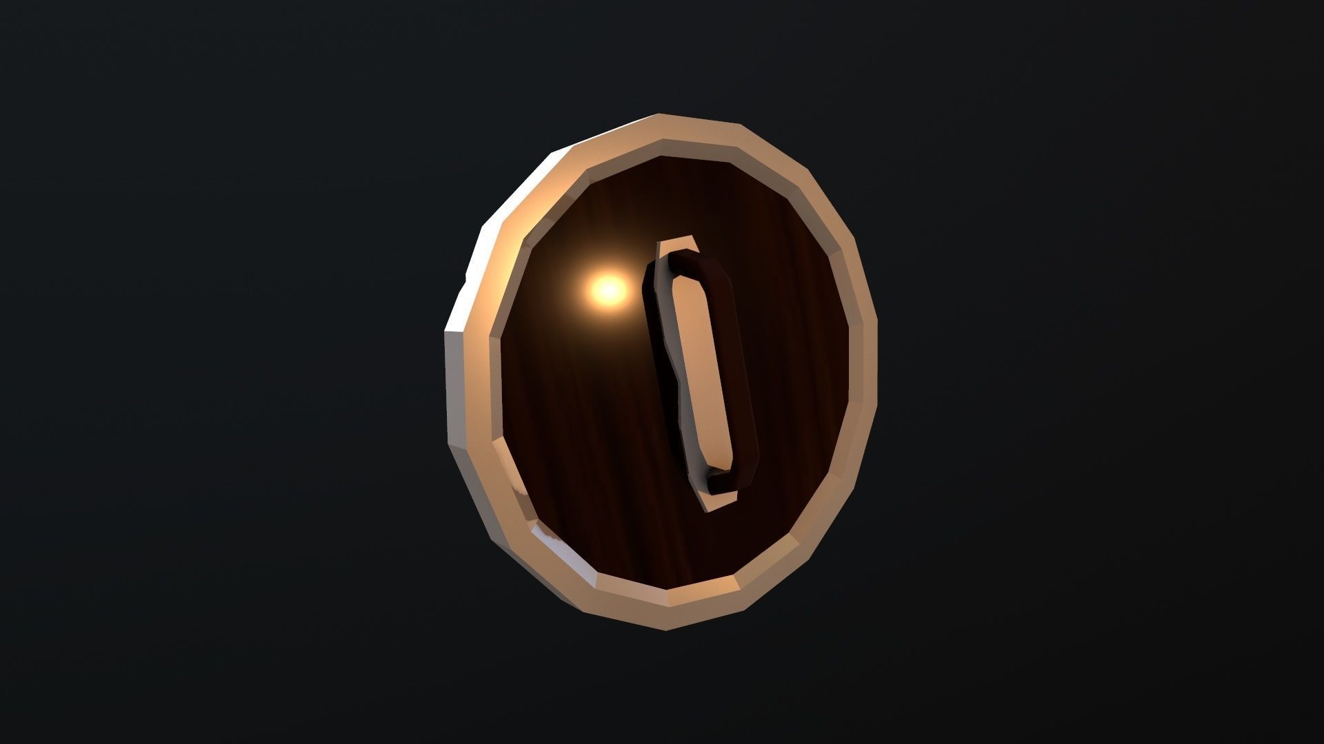 Shield gold ring Low-poly 3D model_16