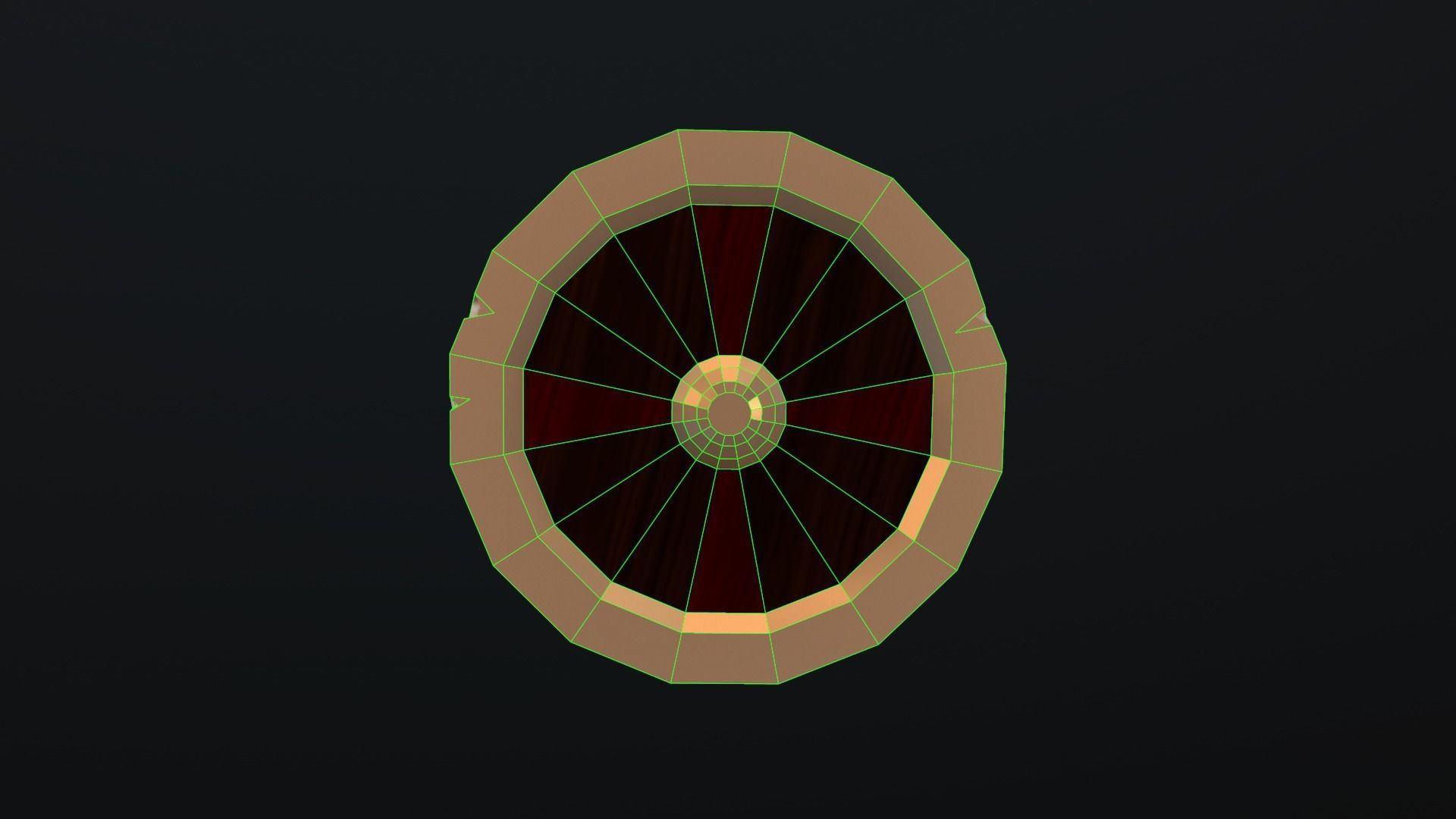 Shield gold ring Low-poly 3D model_2