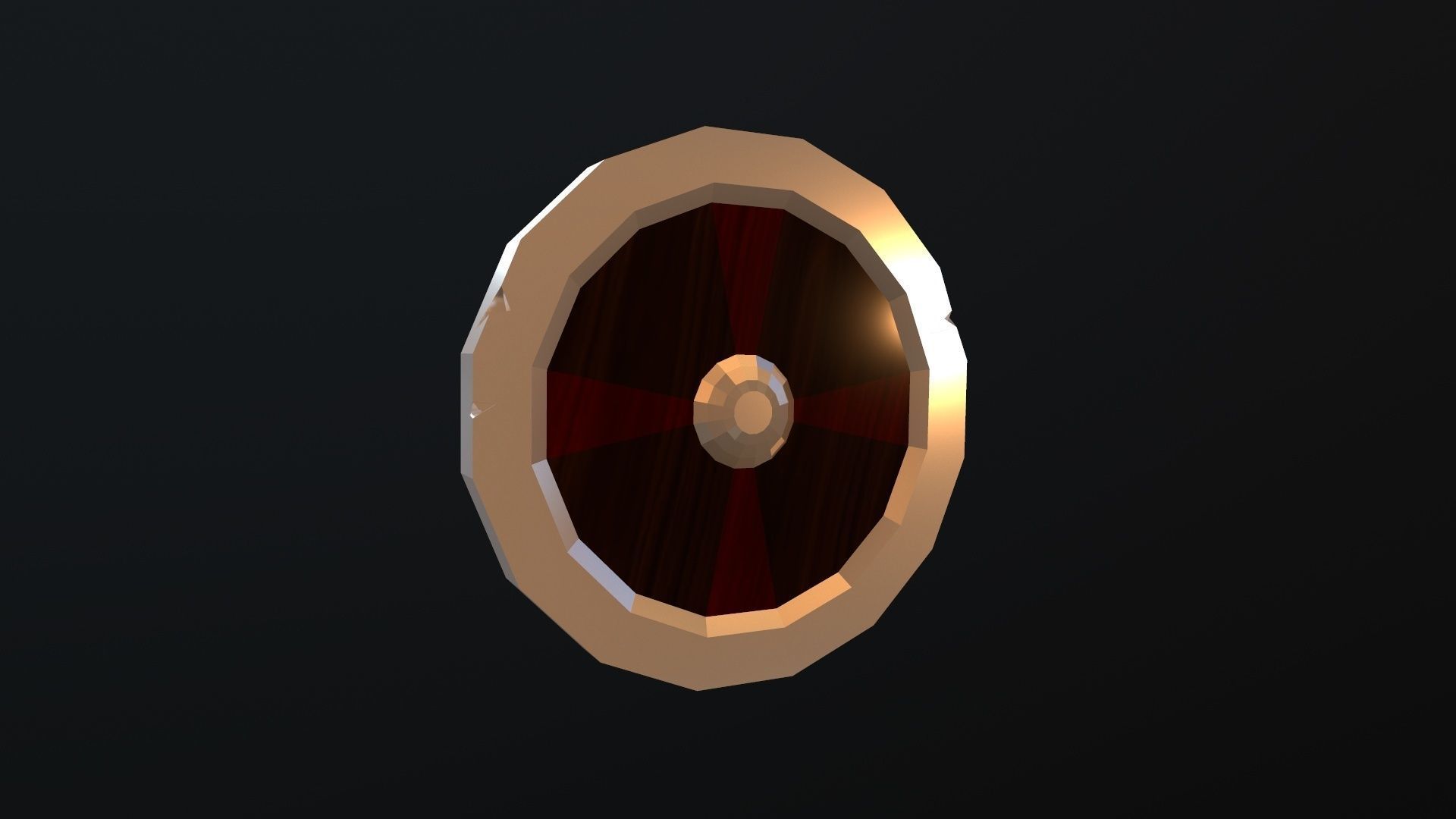 Shield gold ring Low-poly 3D model_3