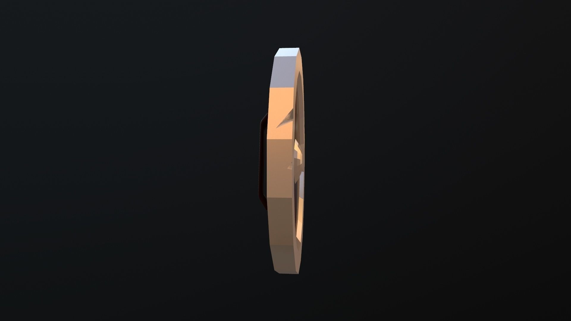 Shield gold ring Low-poly 3D model_7