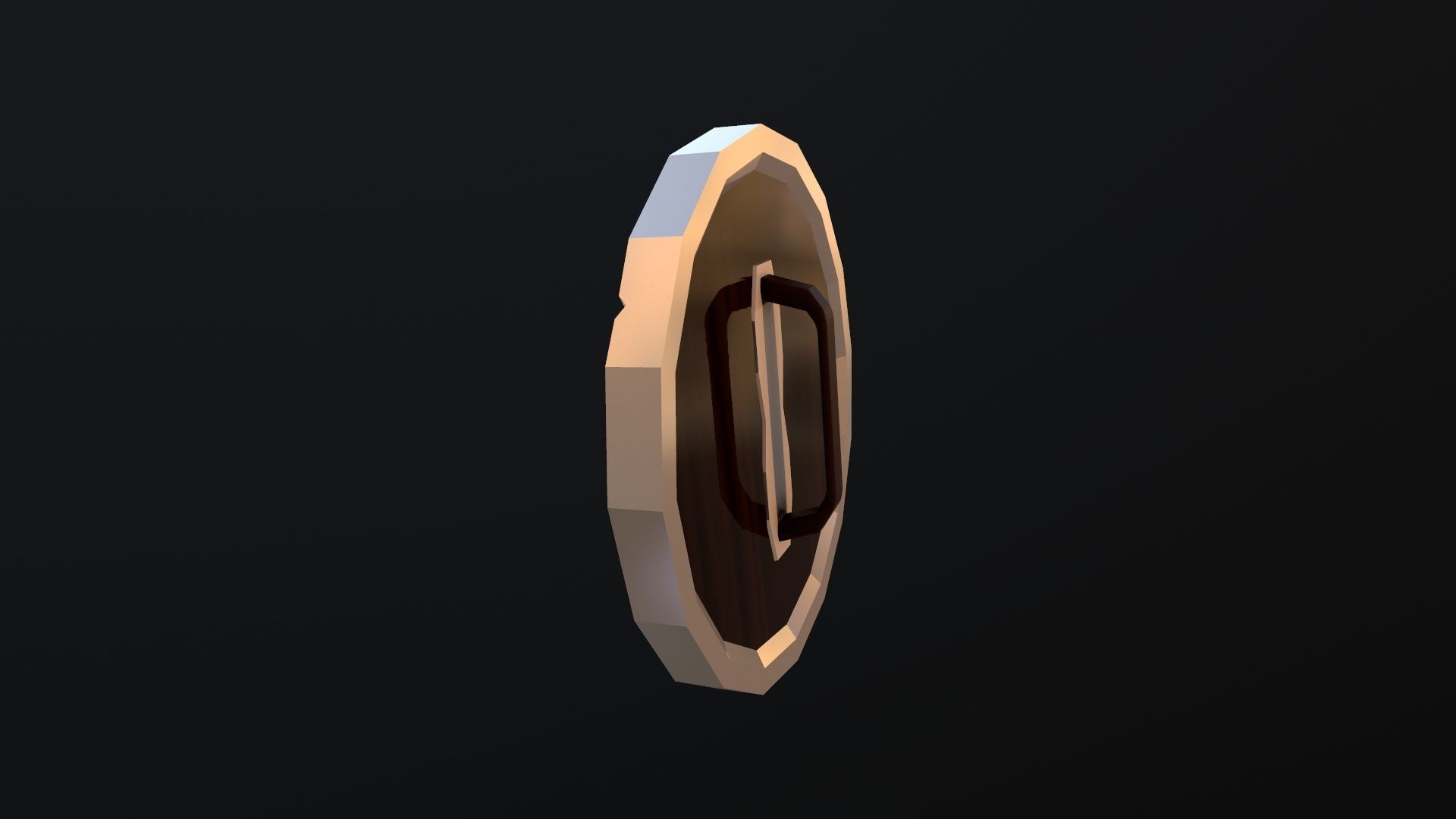 Shield gold ring Low-poly 3D model_17