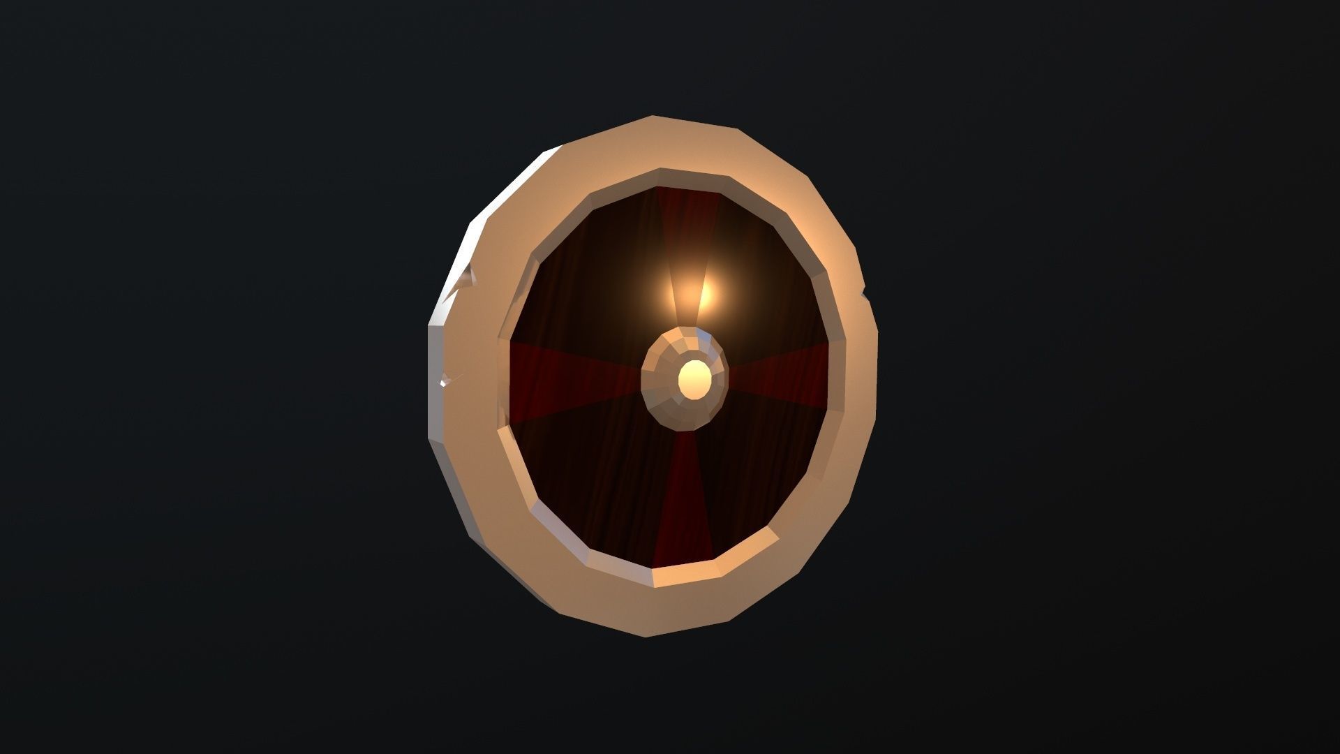 Shield gold ring Low-poly 3D model_4