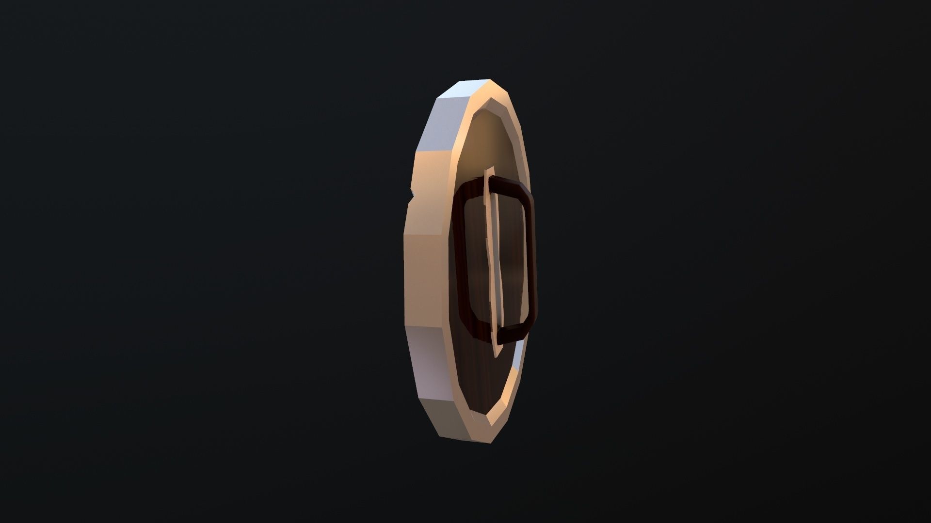 Shield gold ring Low-poly 3D model_18