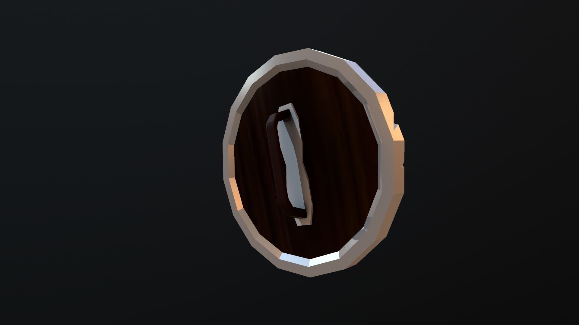 Shield gold ring Low-poly 3D model_11