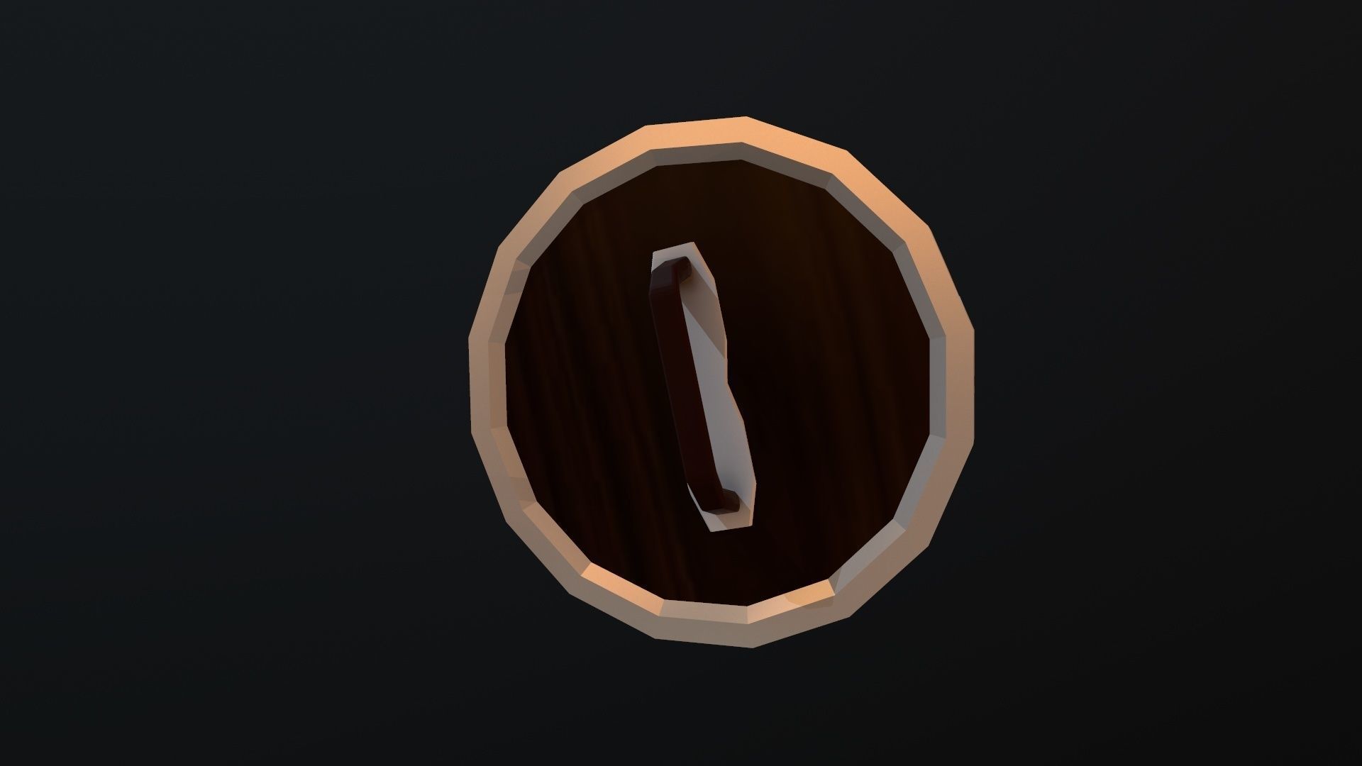 Shield gold ring Low-poly 3D model_14