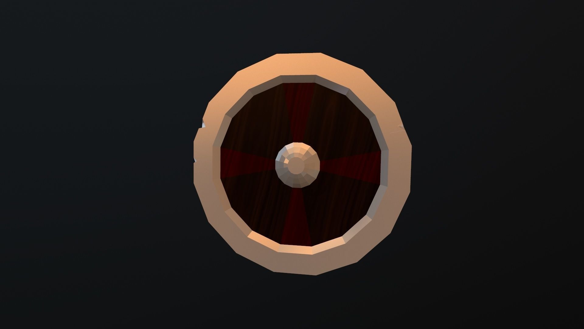 Shield gold ring Low-poly 3D model_24