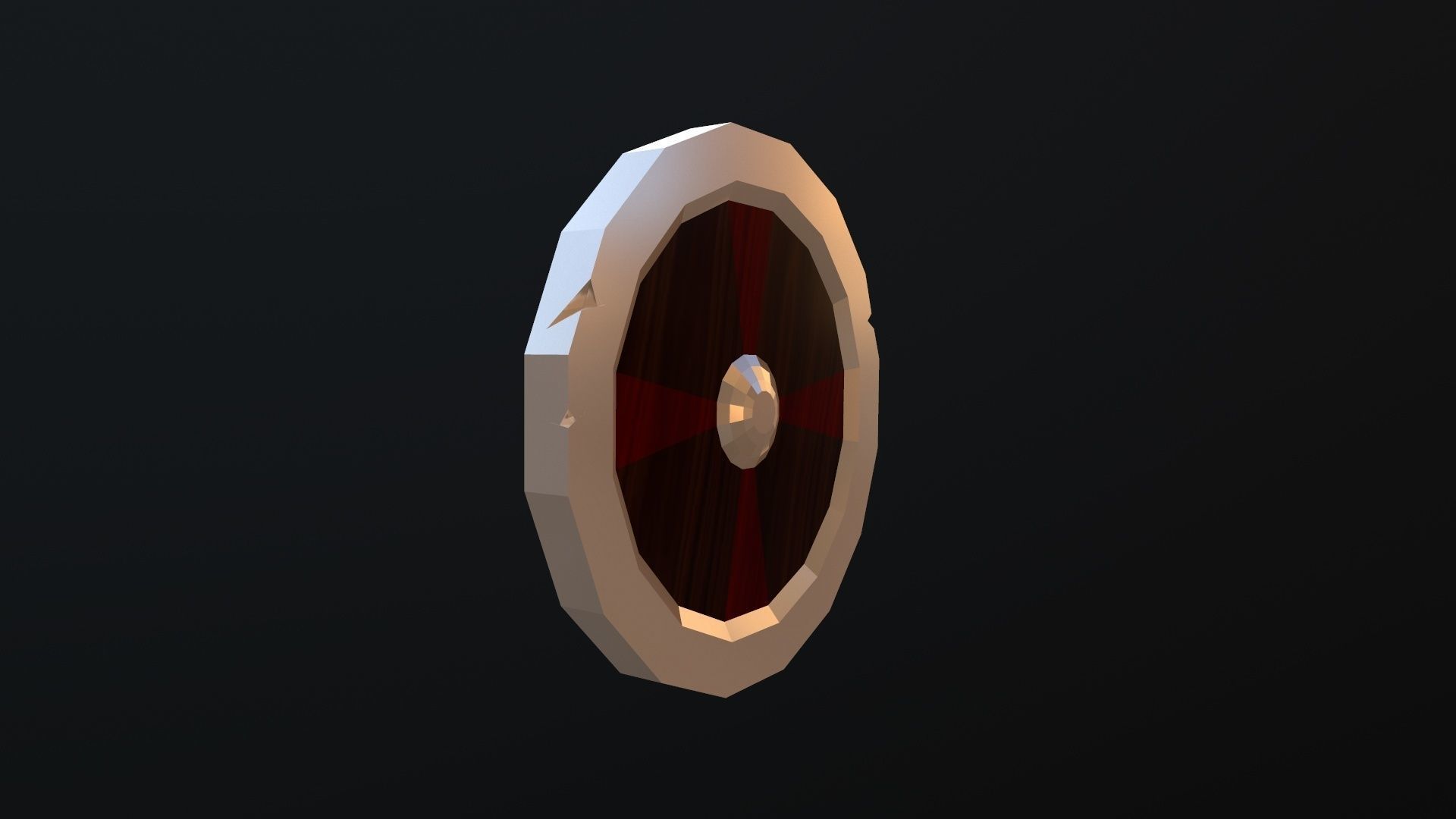 Shield gold ring Low-poly 3D model_5