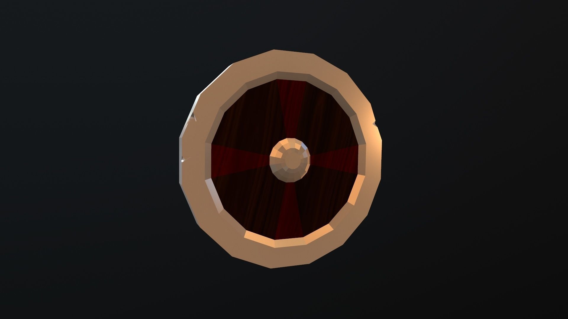 Shield gold ring Low-poly 3D model_26