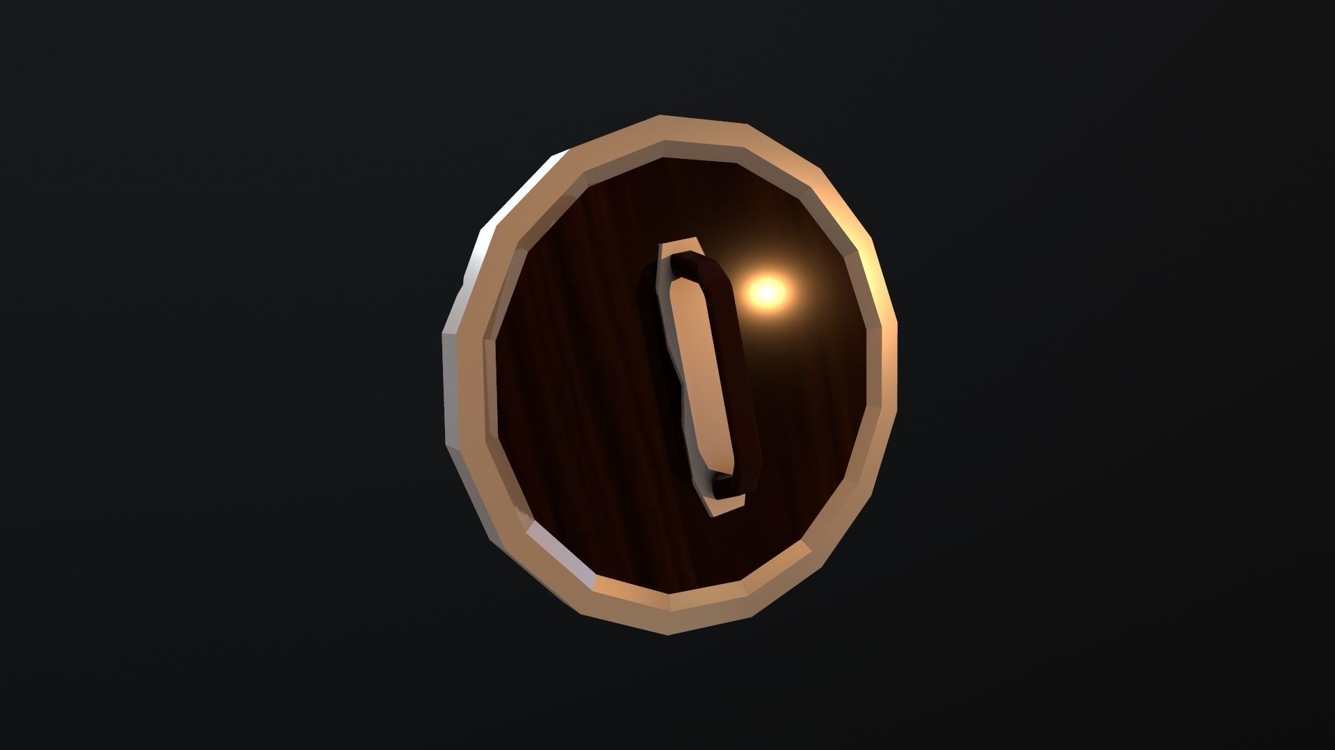 Shield gold ring Low-poly 3D model_15