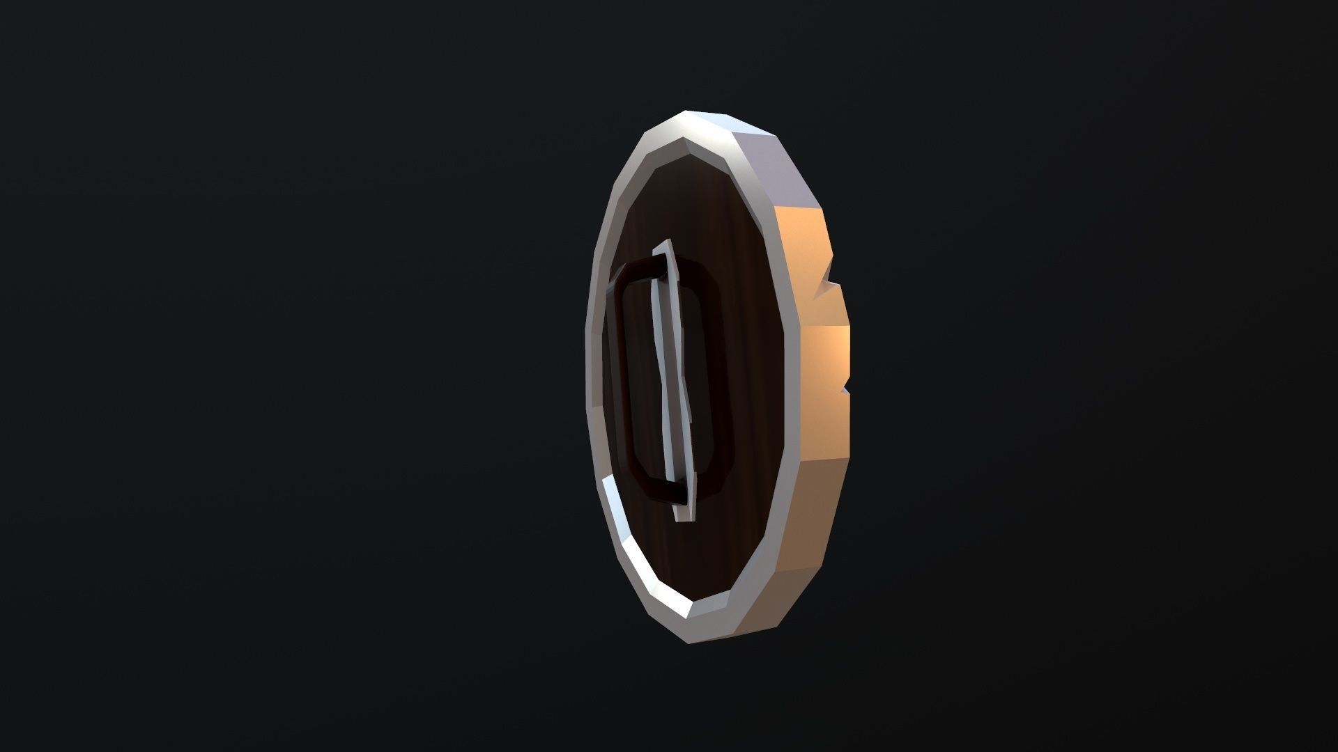 Shield gold ring Low-poly 3D model_10