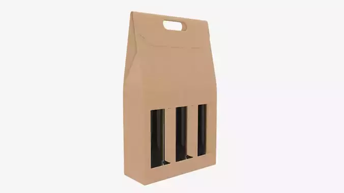 Three wine bottle display packaging