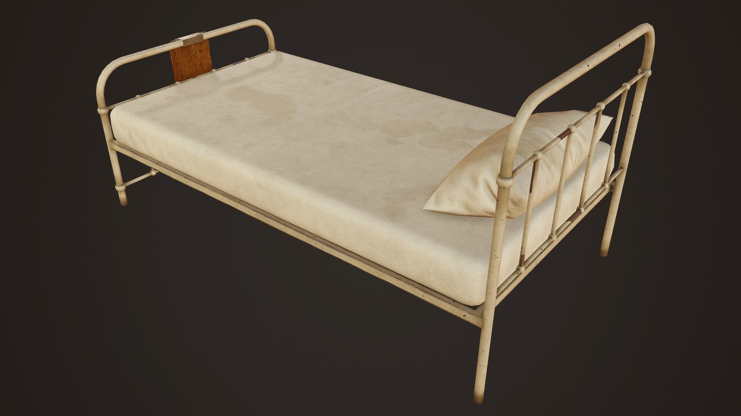 Hospital Bed - PBR Game Ready Low-poly 3D model_6