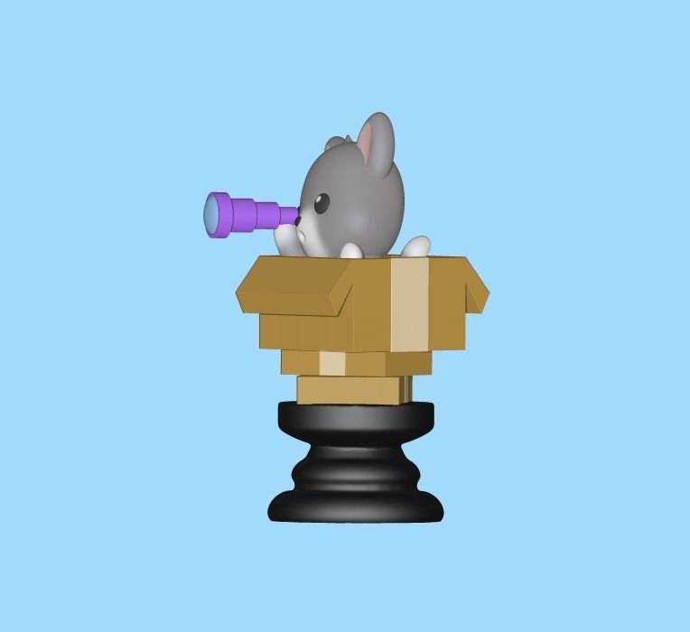 Cat Chess Piece - Rook 3D print model_1