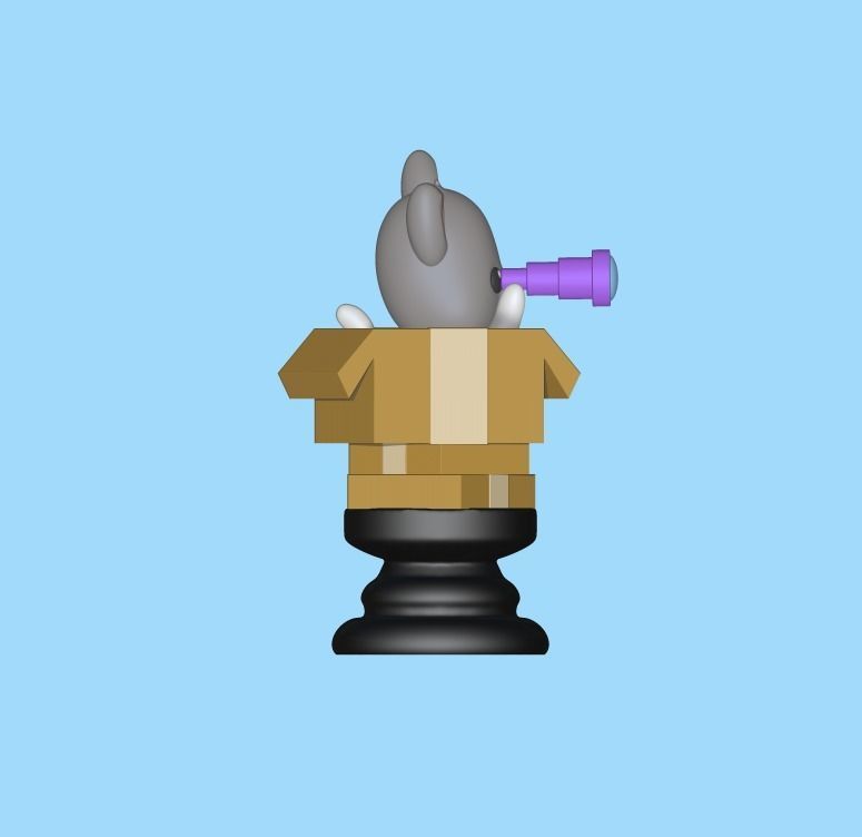 Cat Chess Piece - Rook 3D print model_2