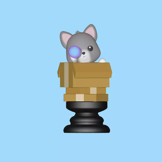 Cat Chess Piece - Rook 3D print model_0