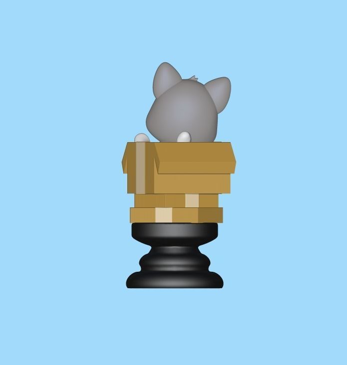 Cat Chess Piece - Rook 3D print model_3
