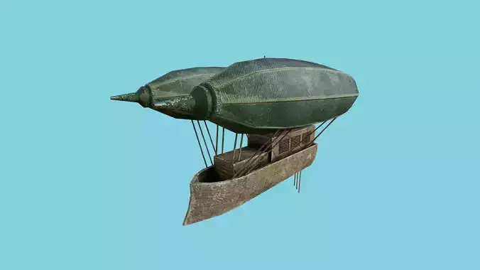 Steampunk Airship - Sci-Fi Aircraft 05 - Flying Ship Low-poly 3D model