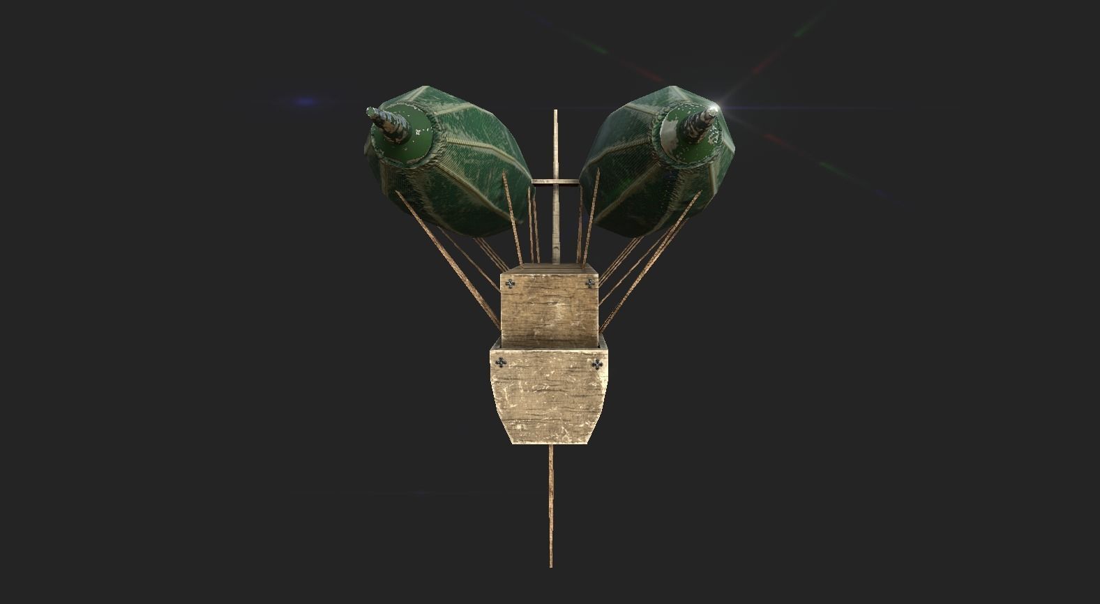 Steampunk Airship - Sci-Fi Aircraft 05 - Flying Ship Low-poly 3D model_5