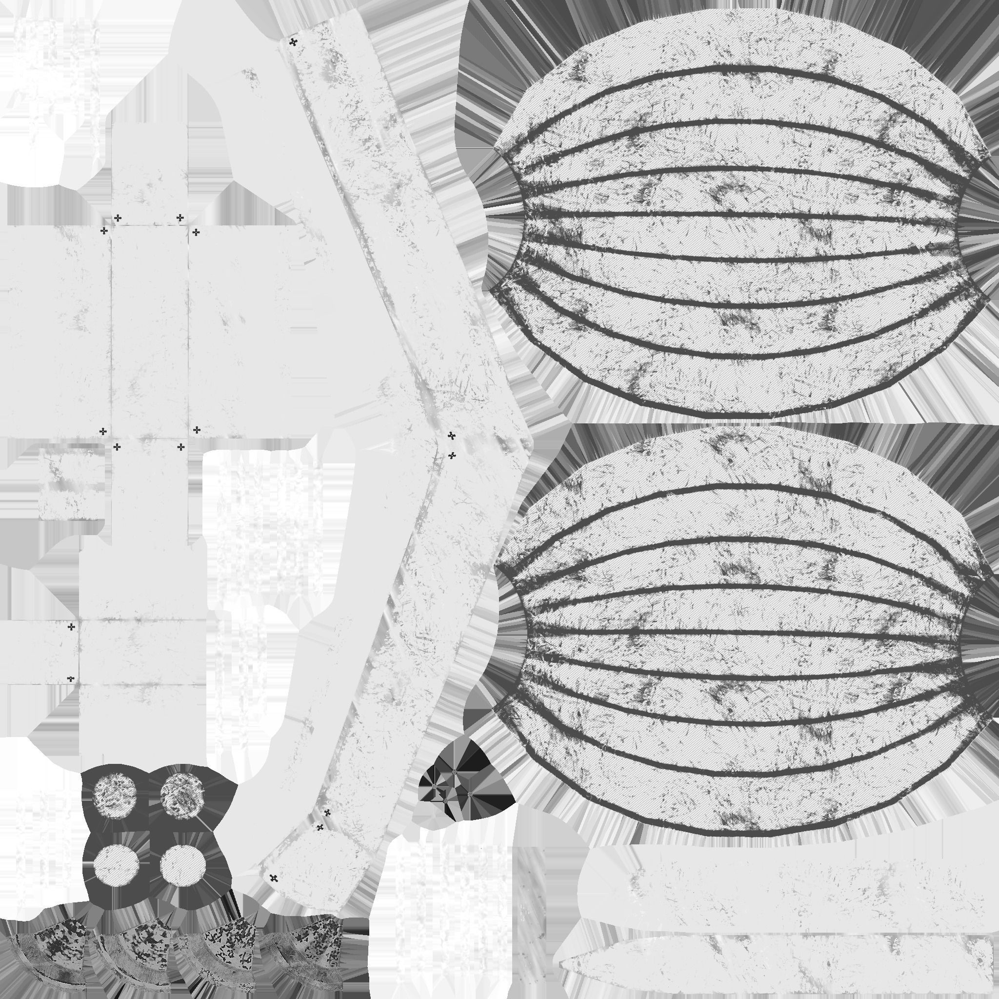 Steampunk Airship - Sci-Fi Aircraft 05 - Flying Ship Low-poly 3D model_19