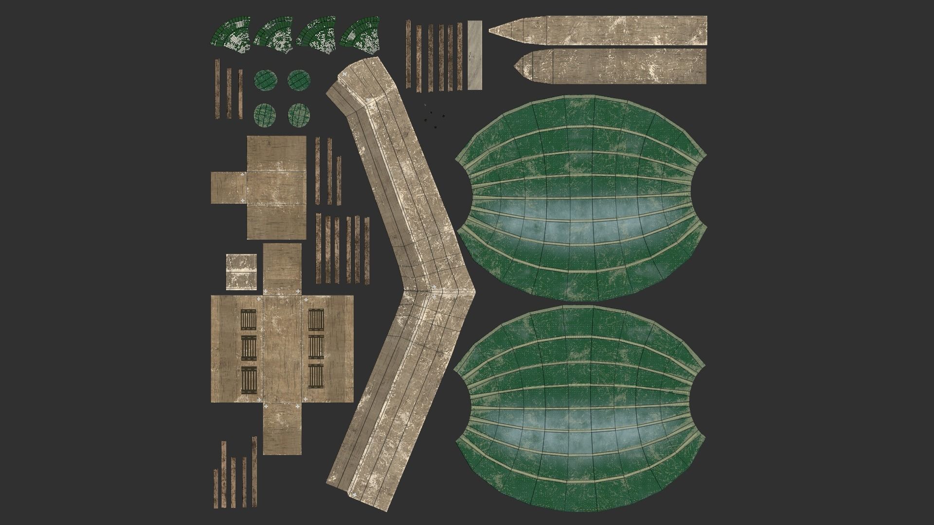 Steampunk Airship - Sci-Fi Aircraft 05 - Flying Ship Low-poly 3D model_14