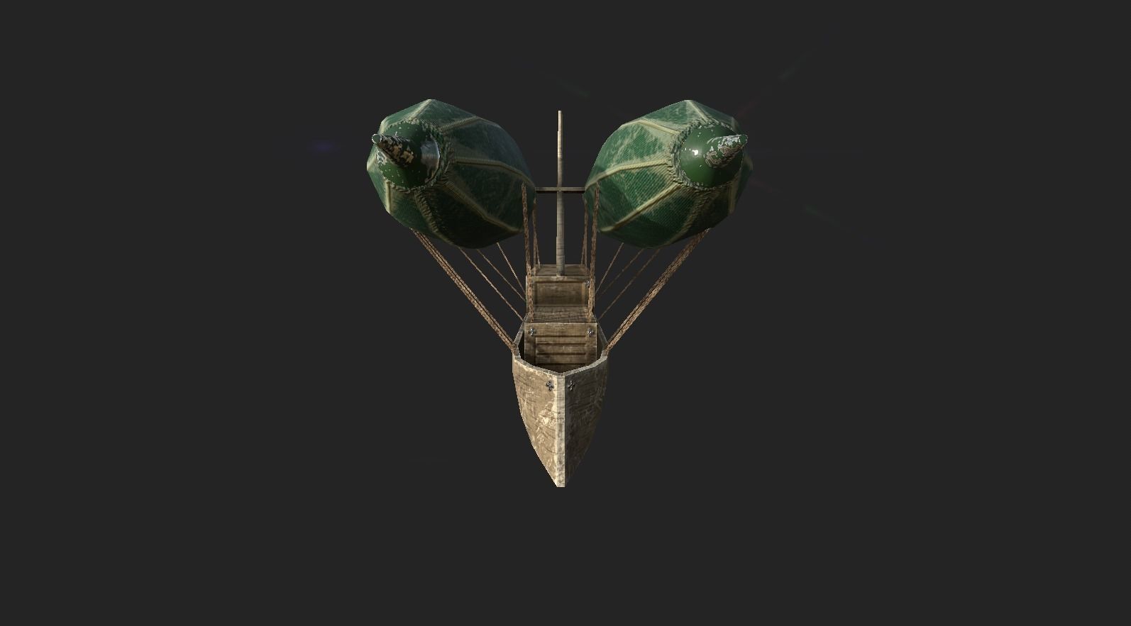 Steampunk Airship - Sci-Fi Aircraft 05 - Flying Ship Low-poly 3D model_7