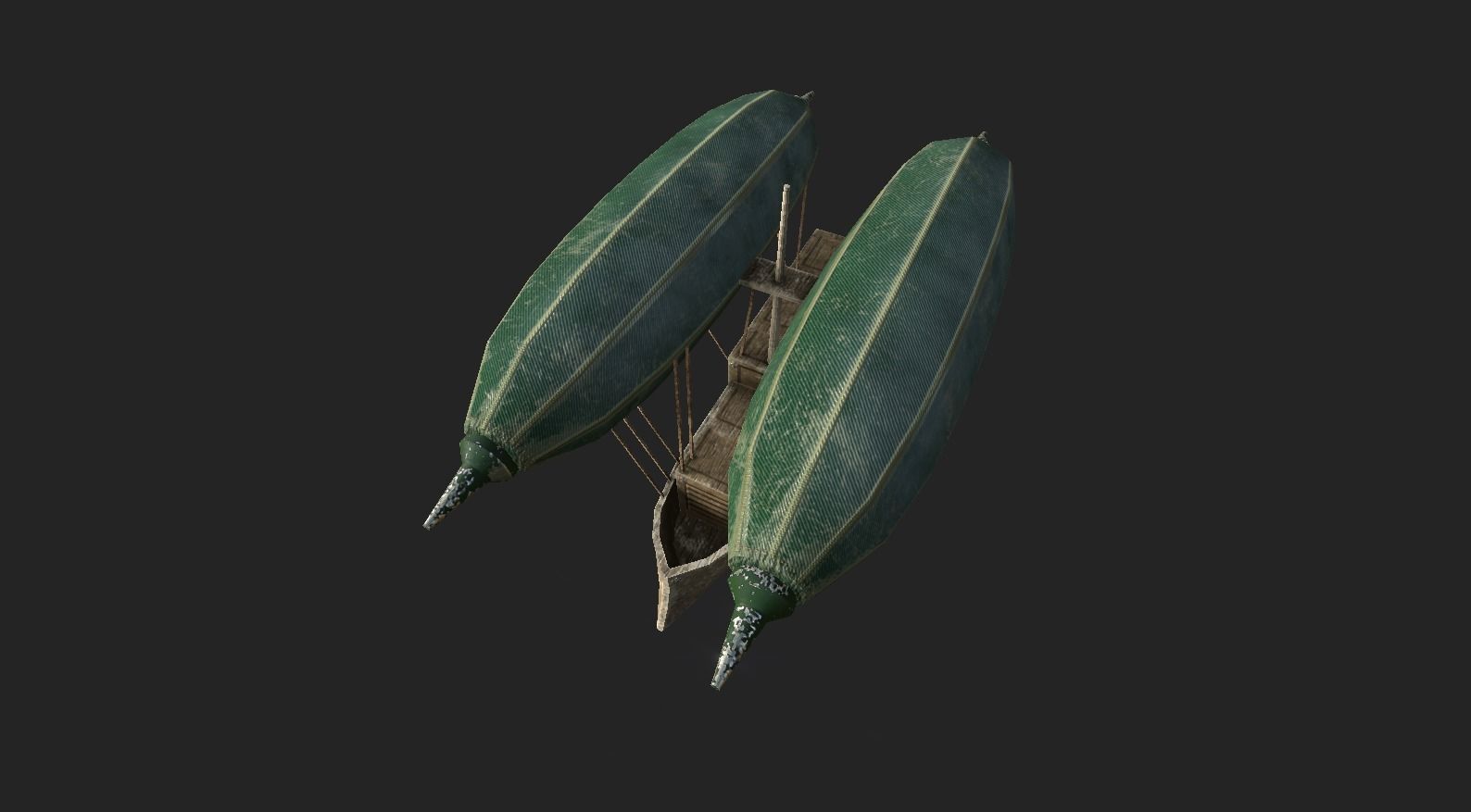 Steampunk Airship - Sci-Fi Aircraft 05 - Flying Ship Low-poly 3D model_8