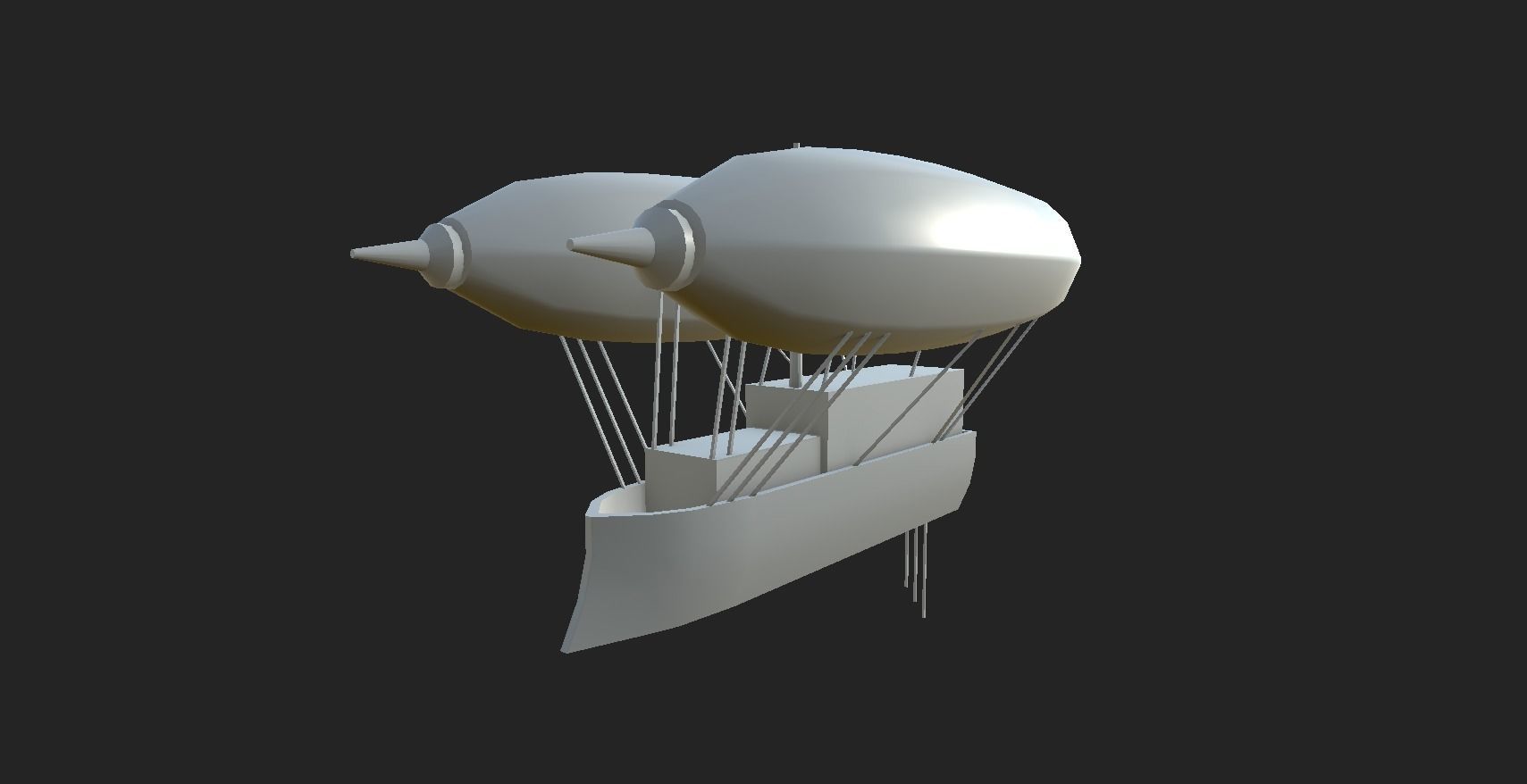 Steampunk Airship - Sci-Fi Aircraft 05 - Flying Ship Low-poly 3D model_10