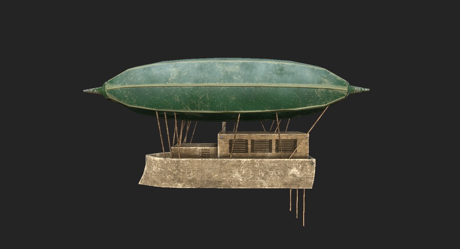 Steampunk Airship - Sci-Fi Aircraft 05 - Flying Ship Low-poly 3D model_4