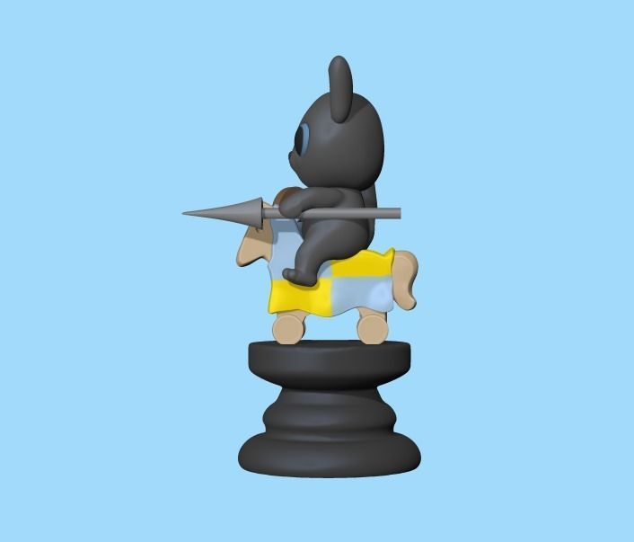 Cat Chess piece - Knight 3D print model_3