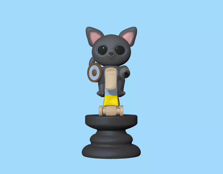 Cat Chess piece - Knight 3D print model_0