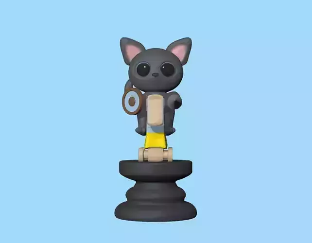 Cat Chess piece - Knight 3D print model