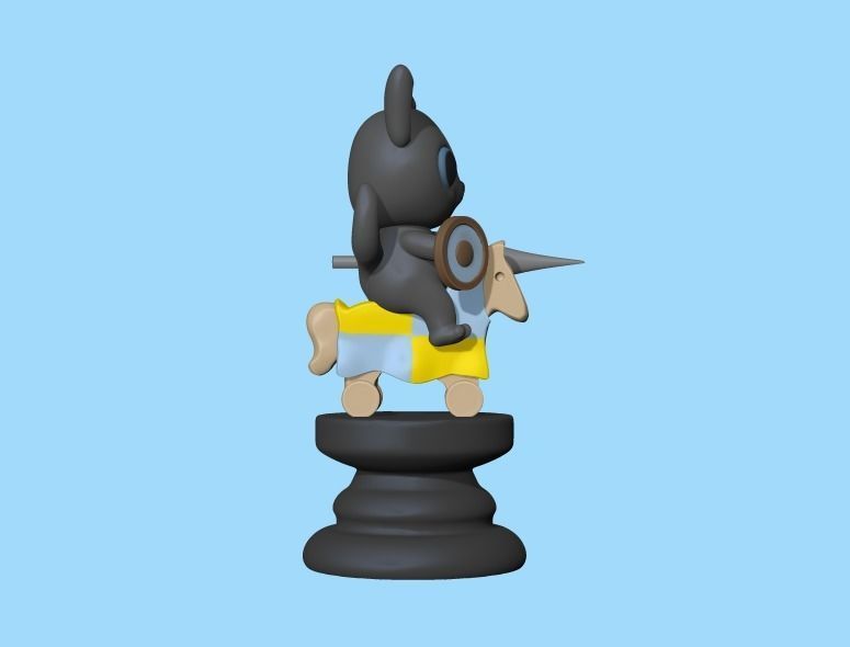 Cat Chess piece - Knight 3D print model_2