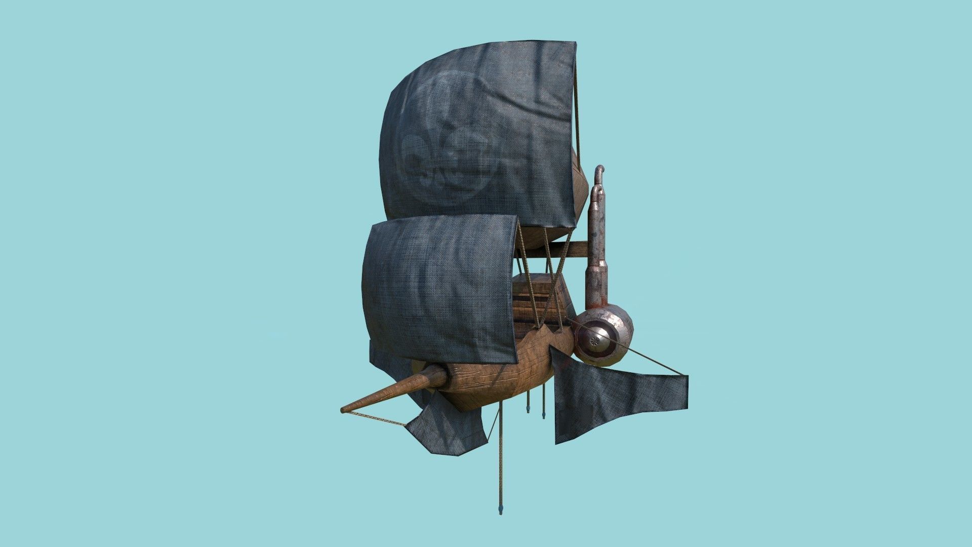 05 Steampunk Airship - Sci-Fi Aircraft Asset 3D Model Collection_7