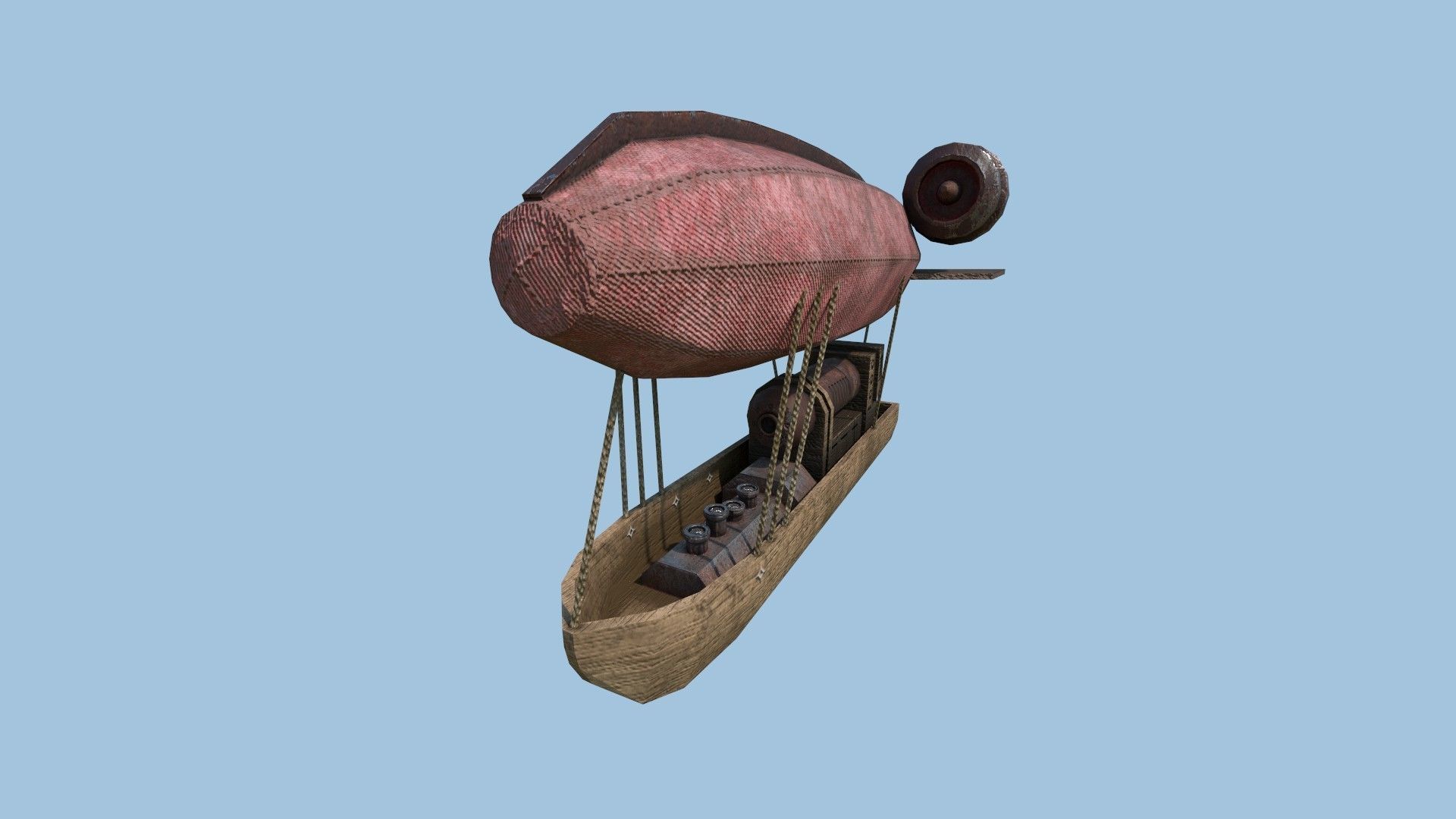 05 Steampunk Airship - Sci-Fi Aircraft Asset 3D Model Collection_29