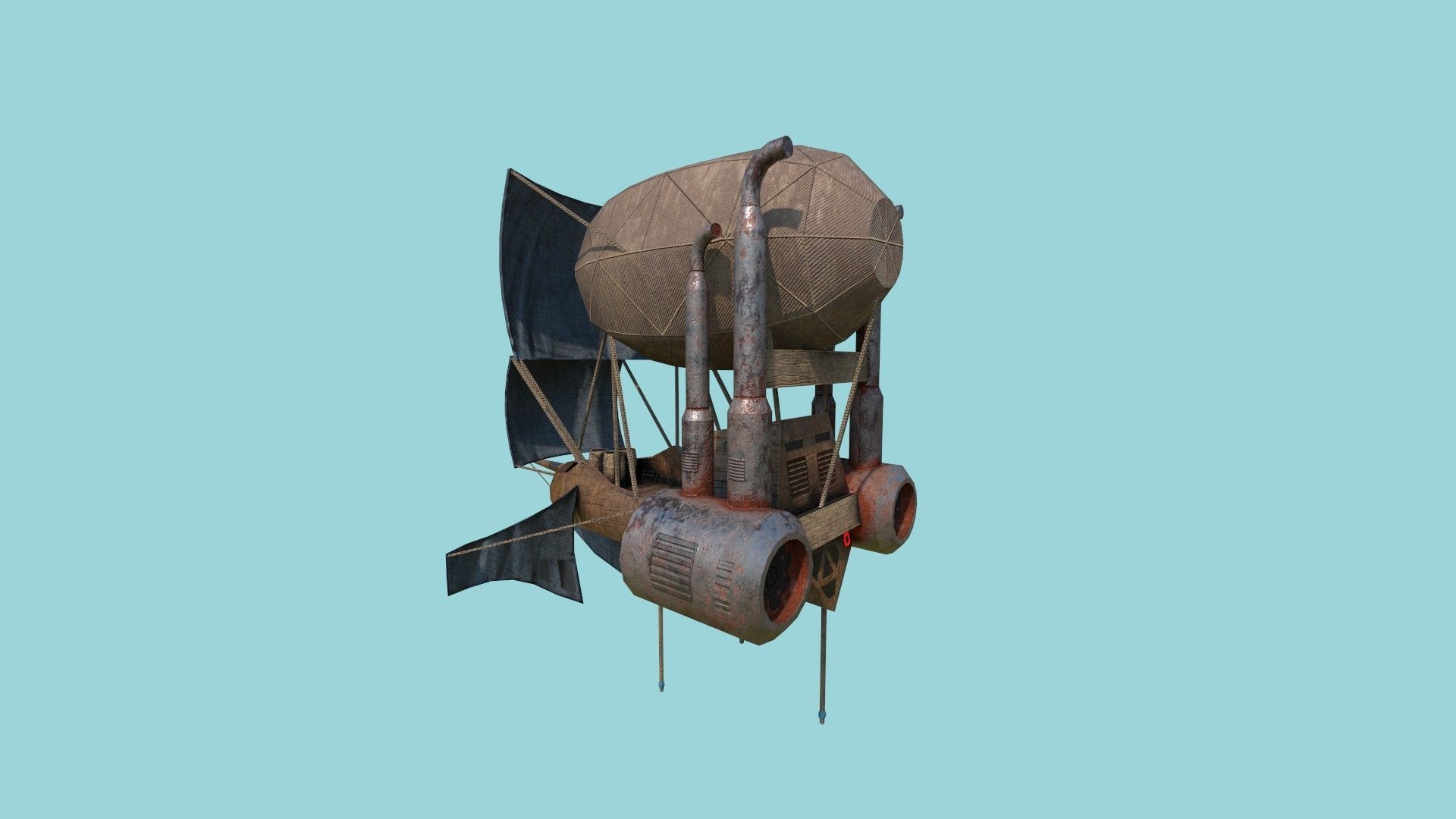 05 Steampunk Airship - Sci-Fi Aircraft Asset 3D Model Collection_10