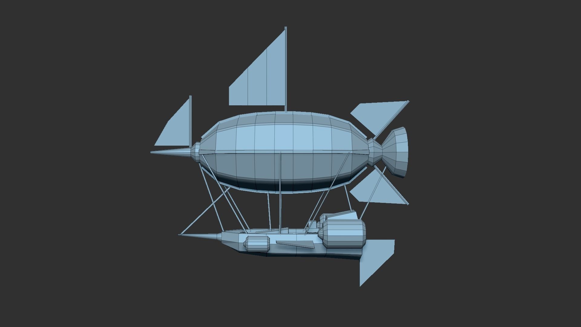 05 Steampunk Airship - Sci-Fi Aircraft Asset 3D Model Collection_21