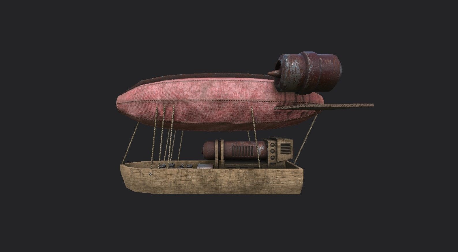 05 Steampunk Airship - Sci-Fi Aircraft Asset 3D Model Collection_30